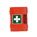 First aid box with wall attachment