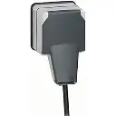 Socket 2 poles with lockable cover, IP66