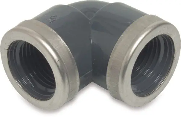 Bocht PVC 90° - PN16 - 2x BIDR, 1/2" X 3/4"