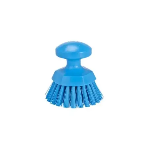 [A00446] Ronde handschuurborstel blauw Vikan harde vezels