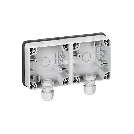 [A02338] Opbouwdoos dubbel waterdicht horizontaal Plexo 66