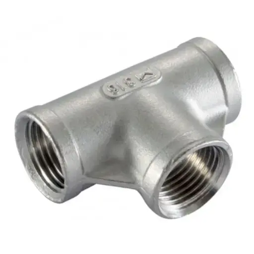 [A02350-12] T-stuk inox 3 X binnendraad, 1/2"