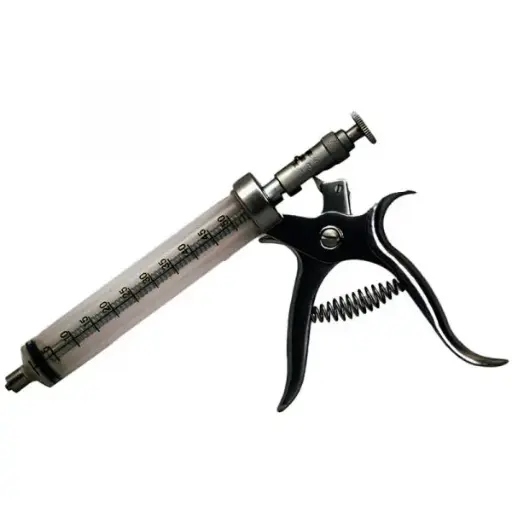 [A02734] Injectiespuit Pro-Shot II aluminium, 50 mL